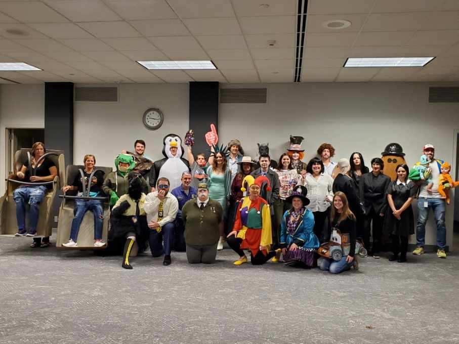 Michigan Millers Halloween team photo.